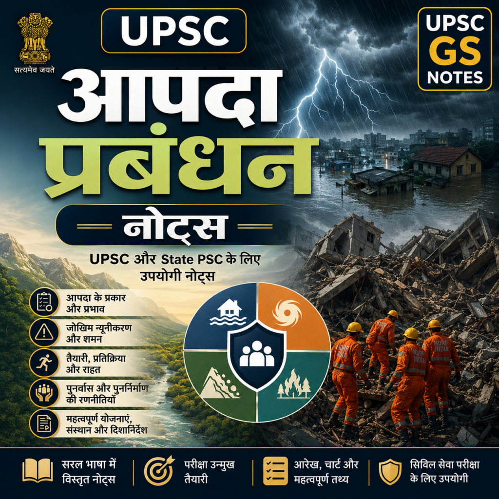 Disaster Management Notes in Hindi | आपदा प्रबन्धन नोट्स