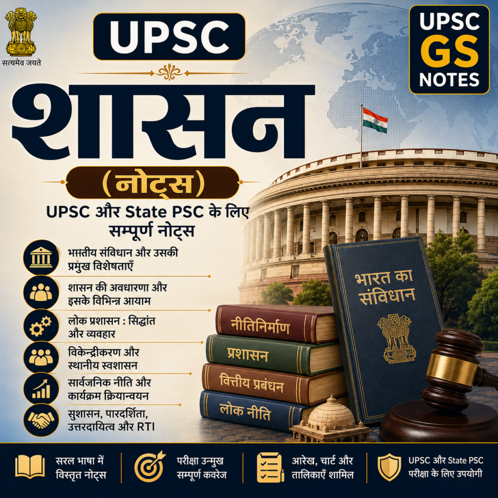 Governance Complete Notes in Hindi for UPSC and State PSC | शासन नोट्स (हिंदी) पीडीएफ