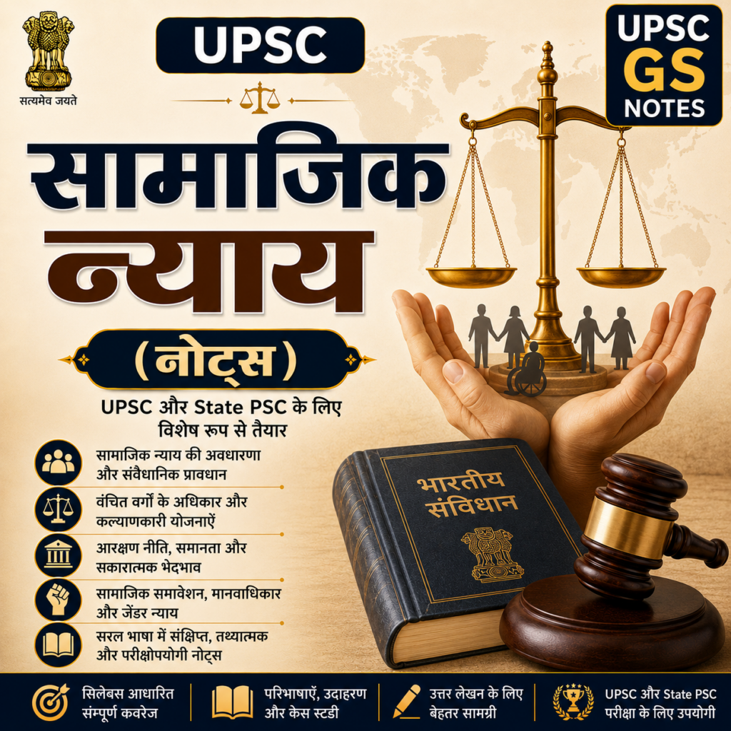 Social Justice Notes in Hindi for UPSC and State PSC | सामाजिक न्याय नोट्स (हिंदी) पीडीएफ