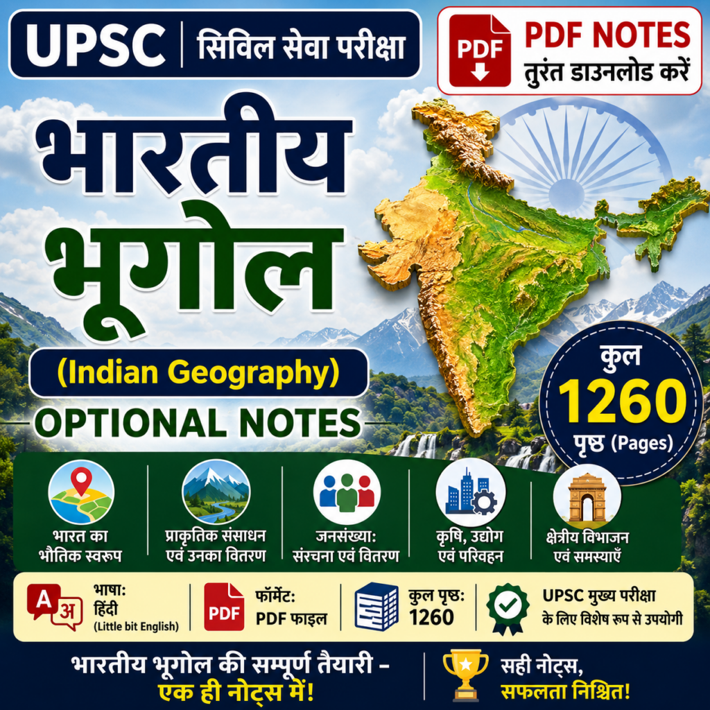 Indian Geography Geography Optional Notes in Hindi